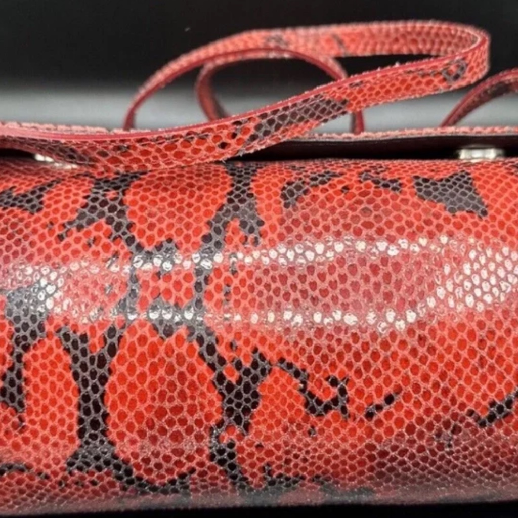 Cyber Special Fendi Red And Black Snake Print Bag